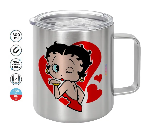 Betty Boop — Κούπα Ανοξείδωτη διπλού τοιχώματος 300ml με καπάκι διατήρησης θερμοκρασίας
