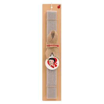 Betty Boop, Easter Set, wooden keychain & scented Easter candle flat (30cm) (GRAY)