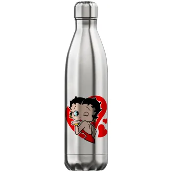 Betty Boop, Μεταλλικό παγούρι θερμός Inox (Stainless steel), διπλού τοιχώματος, 750ml