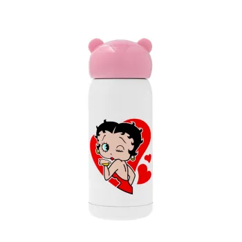 Betty Boop, Ροζ ανοξείδωτο παγούρι θερμό (Stainless steel), 320ml