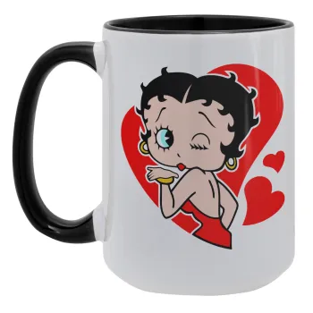 Betty Boop, Κούπα Mega 15oz, κεραμική Μαύρη, 450ml