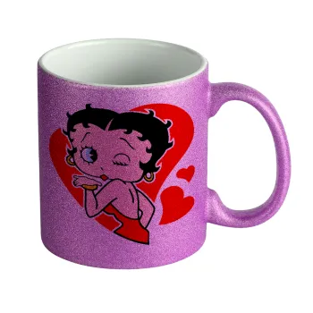 Betty Boop, Κούπα Μωβ Glitter που γυαλίζει, κεραμική, 330ml