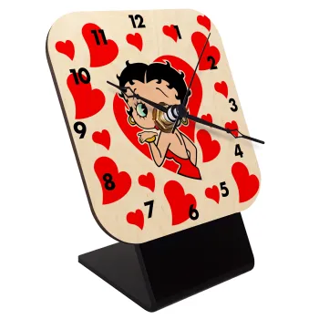 Betty Boop, Επιτραπέζιο ρολόι σε φυσικό ξύλο (10cm)