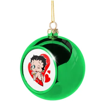 Betty Boop, Στολίδι Χριστουγεννιάτικη μπάλα δένδρου Πράσινη 8cm