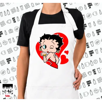 Betty Boop, Ποδιά μακριά Σεφ ολόσωμη με τσέπες white (ΕΝΗΛΙΚΩΝ)