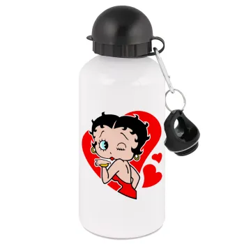 Betty Boop, Metal water bottle, White, aluminum 500ml