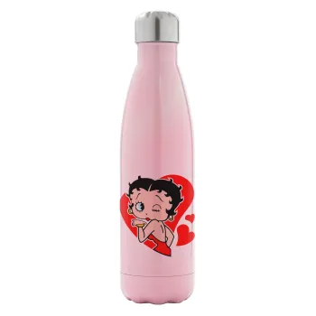 Betty Boop, Metal mug thermos Pink Iridiscent (Stainless steel), double wall, 500ml
