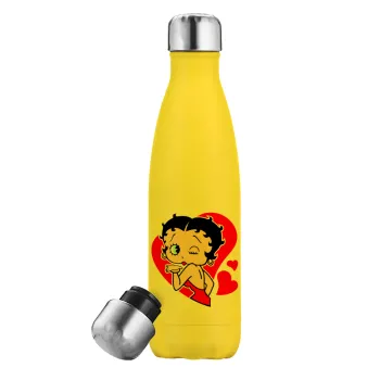 Betty Boop, Yellow Stainless Steel Metallic Thermos, double-walled, 500ml