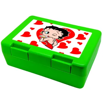 Betty Boop, Children's cookie container GREEN 185x128x65mm (BPA free plastic)