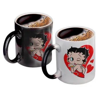 Betty Boop, Κούπα Μαγική, κεραμική, 330ml που αλλάζει χρώμα με το ζεστό ρόφημα