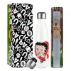 Easter candle, metallic white thermos bottle (500ml) & aromatic flat candle (30cm) (GRAY)