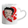 Mug heart handle, ceramic, 330ml