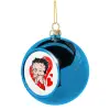 Blue Christmas tree ball ornament 8cm
