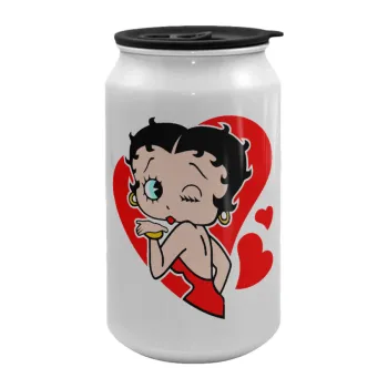 Betty Boop, Κούπα ταξιδιού μεταλλική με καπάκι (tin-can) 500ml