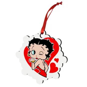 Betty Boop, Στολίδι Χριστουγεννιάτικο στολίδι snowflake ξύλινο 7.5cm