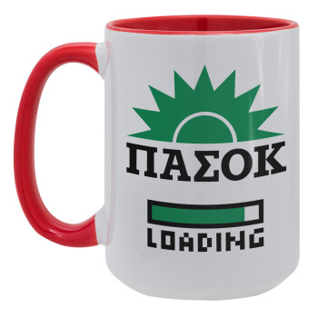 PASOK Loading, Κούπα Mega 15oz, κεραμική Κόκκινη, 450ml