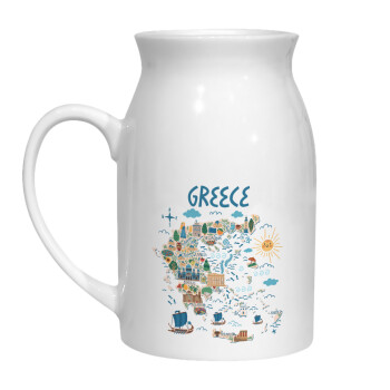 Greek map, Milk Jug (450ml) (1pcs)