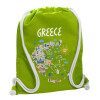 Backpack bag GYMBAG LIME GREEN, with pocket (40x48cm) & thick cords