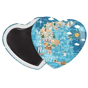 Χάρτης Ελλάδος, Μαγνητάκι καρδιά (57x52mm)