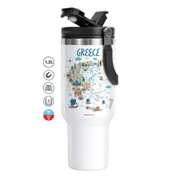 Greek map, Mega Travel Mug / Travel Mug, double walled (thermal) 1.2L