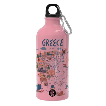 Greek map, Water bottle 600ml
