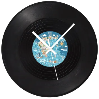 Χάρτης Ελλάδος, Ρολόι τοίχου Βινύλιο (30cm)