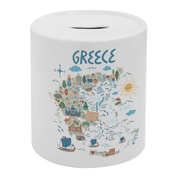 Χάρτης Ελλάδος, Κουμπαράς πορσελάνης με τάπα