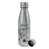 Metallic water bottle, stainless steel, 750ml