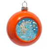 Orange Christmas tree ornament bauble 8cm