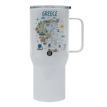 Χάρτης Ελλάδος, Tumbler με καπάκι, διπλού τοιχώματος (θερμό) 750L