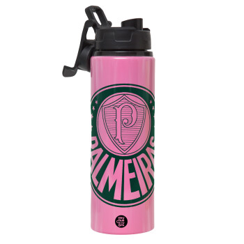 Palmeiras, Metallic water bottle with safety lid, 850ml aluminum