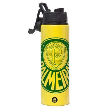Palmeiras, Metallic water bottle with safety lid, 850ml aluminum