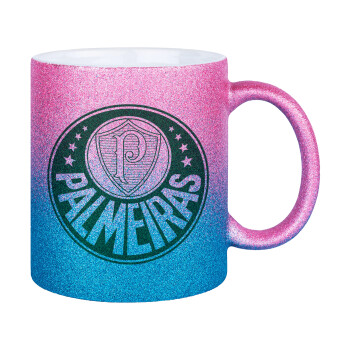 Palmeiras, Κούπα Χρυσή/Μπλε Glitter, κεραμική, 330ml