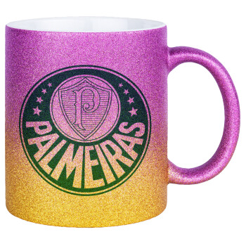 Palmeiras, Κούπα Χρυσή/Ροζ Glitter, κεραμική, 330ml