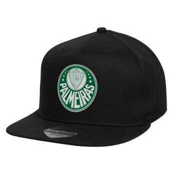 Palmeiras, Καπέλο παιδικό Flat Snapback, Μαύρο (100% ΒΑΜΒΑΚΕΡΟ, ΠΑΙΔΙΚΟ, UNISEX, ONE SIZE)