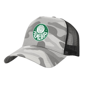 Palmeiras, Καπέλο Ενηλίκων Structured Trucker, με Δίχτυ, (παραλλαγή) Army Camo (100% ΒΑΜΒΑΚΕΡΟ, ΕΝΗΛΙΚΩΝ, UNISEX, ONE SIZE)