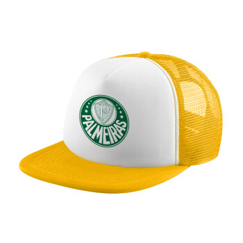 Palmeiras, Καπέλο παιδικό Soft Trucker με Δίχτυ Κίτρινο/White 
