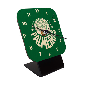 Palmeiras, Quartz Table clock in natural wood (10cm)