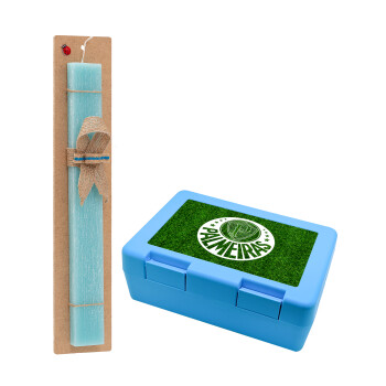 Palmeiras, Easter Set, children's snack container BLUE & Easter aromatic flat candle (30cm) (TURQUOISE)