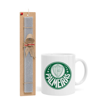 Palmeiras, Easter Set, Ceramic Cup (330ml) & Easter aromatic flat candle (30cm) (GRAY)