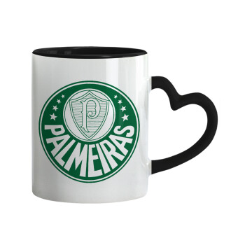Palmeiras, Mug heart black handle, ceramic, 330ml