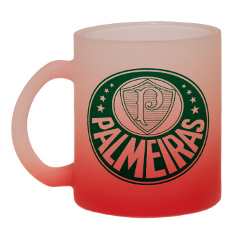 Palmeiras, Κούπα γυάλινη δίχρωμη με βάση το κόκκινο ματ, 330ml