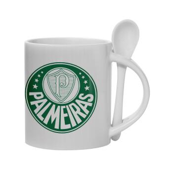 Palmeiras, Ceramic coffee mug with Spoon, 330ml (1pcs)