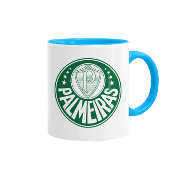 Palmeiras, Mug colored light blue, ceramic, 330ml