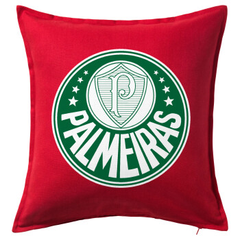 Palmeiras, Μαξιλάρι καναπέ Κόκκινο 100% βαμβάκι, περιέχεται το γέμισμα (50x50cm)