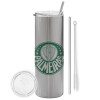Tumbler stainless steel Silver 600ml, with metal straw & cleaning brush