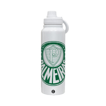 Palmeiras, 1L Stainless Steel Thermal Bottle with Phone Holder & Double Wall Insulation