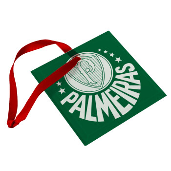 Palmeiras, Χριστουγεννιάτικο στολίδι γυάλινο τετράγωνο 9x9cm