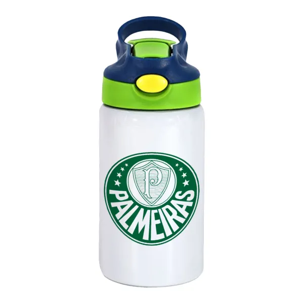 Palmeiras — Παιδικό παγούρι θερμό, ανοξείδωτο, με καλαμάκι ασφαλείας, πράσινο/μπλε (350ml)