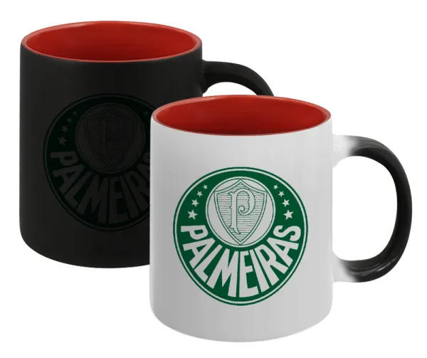 Palmeiras — Κούπα Μαγική εσωτερικό κόκκινο, κεραμική, 330ml που αλλάζει χρώμα με το ζεστό ρόφημα